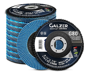 Kit Disco de Desbaste Flap Zircônio 4.1/2 Grão 80 115mm Grão 80