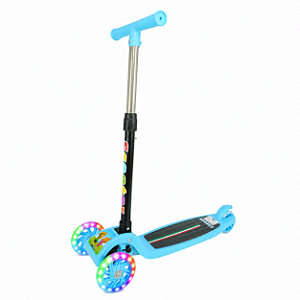 Patinete Infantil 3 Rodas De Led Dobrável Scooter Crianças Azul