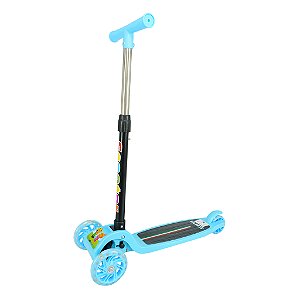 Patinete Infantil 3 Rodas De Led Dobrável Scooter Crianças Azul