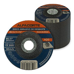 Kit 25 Disco Desbaste 4.1/2 Para Esmerilhadeira 115mm Metal e Aço