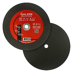 Disco De Corte 10 Polegadas Furo 19mm Para Aço e Metais Policorte 250mm 2 Telas