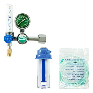 Kit Válvula Oxigênio Com Fluxômetro Inalação Domiciliar