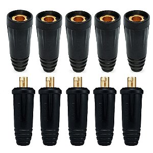 Kit Conector Engate Rápido 9mm Com 5 Fêmea E 5 Macho Inversora De Solda