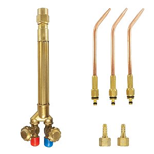 Kit Maçarico De Solda Modelo 200 + 3 Extensões Acetileno