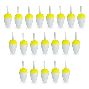 Kit 20 Boias Lambari Barão Amarela N°3 - N°61 Pesca Pescaria