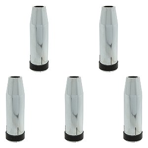 Kit Bocal Pressão Cônico Mig Cromado 12mm Para Tocha 36KD Com 5 Unidades