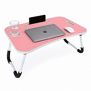 Mesa Dobrável Portátil Multifuncional Rosa
