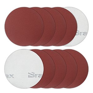 Kit 10 Disco Lixa Lisa Com Velcro 7 Polegadas Grão 40 Orbital Lixadeira 180mm