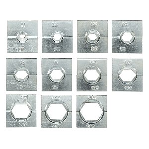 Kit Matrizes Para Crimpador Hidráulico Hexagonal Bitolas 10mm² até 300mm² YQK-240/300