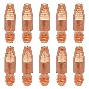 Kit 10 Bico De Contato 1.2mm M6x28 Para Tocha Mig 24KD