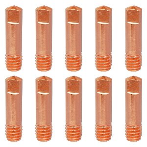 Kit 10 Bico De Contato 1.2mm M6x22 Para Tocha Mig Cromo Zircônio