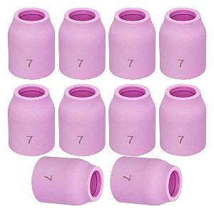 Kit 10 Bocal Cerâmica 53N61 Gás Lens Nº 7 Para Tocha Tig Wp-9 E Wp-20