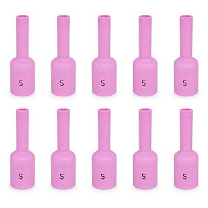 Kit 10 Bocal Cerâmico Gás Lens Longo Nº 5 Tocha Tig 54n17