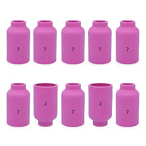 Kit 10 Bocal Cerâmico Gas Lens Tig 54N15 N° 7