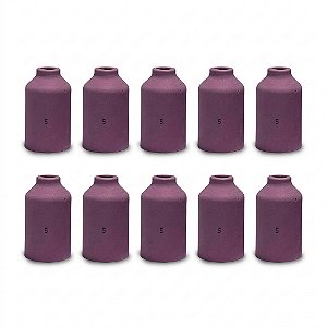 Kit 10 Bocal Cerâmico Modelo 54N17 Nº 5 Para Gas Lens Tocha Tig