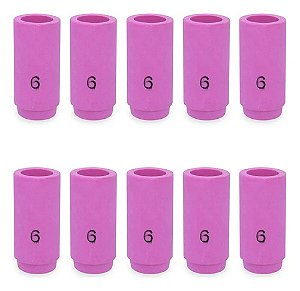 Kit 10 Bocal Cerâmico 13n10 N°6 Pequeno Tochas De Solda Tig