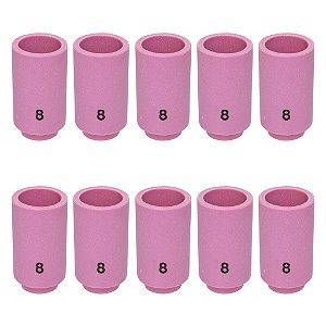 Kit 10 Bocal Cerâmico 13n12 Nº8 Para Tocha Tig Solda