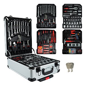 Kit Ferramentas 186 Peças Cq Chave Catraca E Maleta Com Rodas
