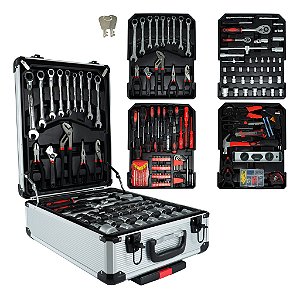 Kit Ferramentas 186 Peças Cq Chave Catraca E Maleta Com Rodas