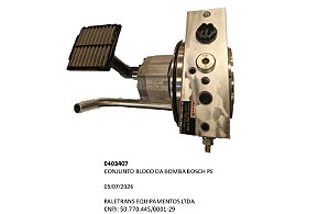 CONJUNTO BLOCO DA BOMBA BOSCH PE - Código 0403407