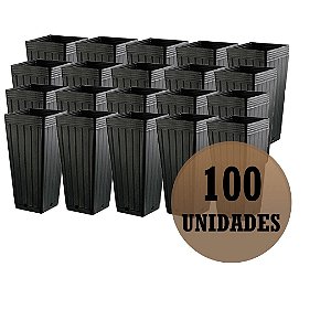 kit 100 Vaso flexível para  Plantas Nutriplan 7 L-Cor preto