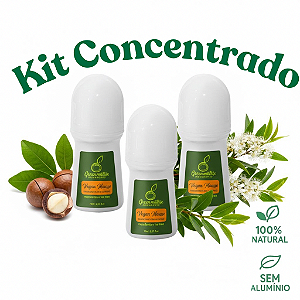 Kit 3 Desodorantes Naturais Concentrados de Macadamia e Tea Tree