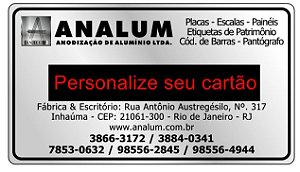 Cartão de Visita Em Aluminio Personalizado Analum
