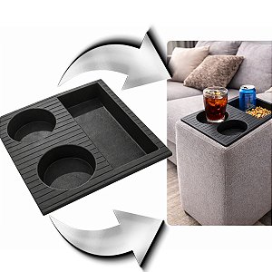 Porta-Copo Duplo para Sofá com Porta-Controle