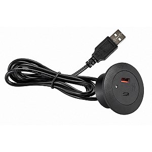 Conector USB Redondo Embutir Para Mesa Escritorio Hotel Sofa Poltrona