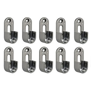 10 Suporte Cabideiro Tubo Oblongo Oval