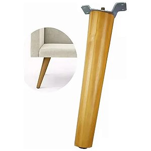 Pé Palito 30cm Mel Para Sofá Puff Mesa Móvel + Chapa 10 graus