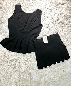 Conjunto Blusa Peplun e Saia TAM M