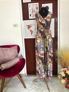 Macacão Florido de Malha - TAM - G