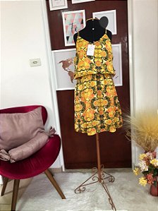 Vestido Amarelo Estampado - TAM - G