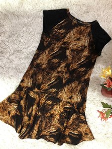 Vestido em Tricô Estampado - TAM - G