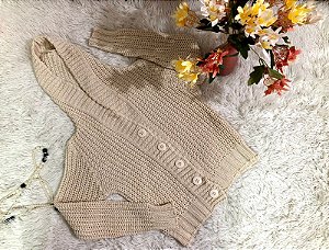 Blusa Tricô com Capuz - TAM - M