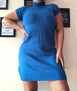 Vestido em Tricô Azul marca Marisa - TAM - M