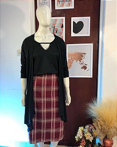 Cardigan em Malha Chumbo