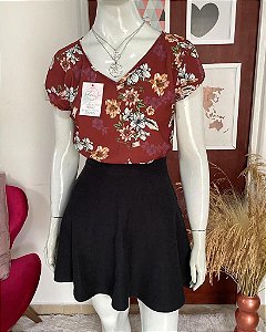 Saia Preta em Malha - TAM - PP