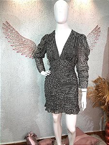 Vestido Zara Estampado Preto - TAM. M