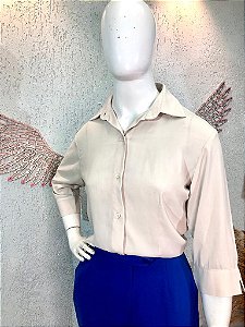 Camisa Marfim Social em Poliester TAM 40