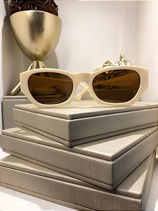 Óculos de Sol Gatinho Blogueira Alice - Nude Acetato