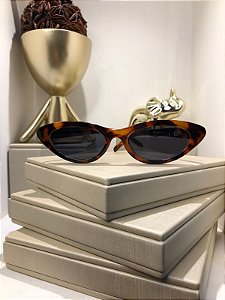 Óculos de Sol Blogueira Gatinho Isabel - Camuflado  Acetato