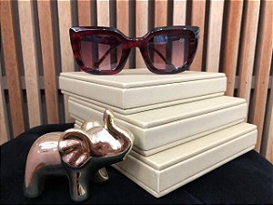 Óculos de Sol Retangular Quety - Vinho Acetato