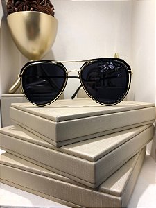 Óculos de Sol Clássico Aviador Texas - Preto Metal