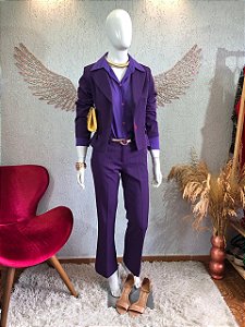 Conjunto Terno Alfaiataria Roxo Feminino TAM M