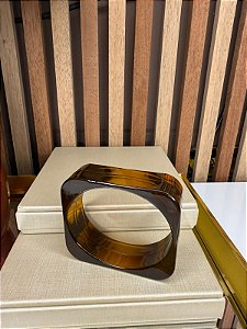 Bracelete Geométrico em Resina Tartaruga – Design Moderno e Sofisticado