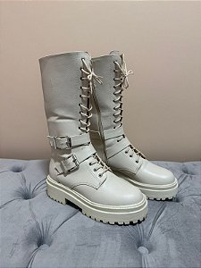 Bota Tratorada Off-White Cano Longo -