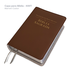 Capa de Bíblia em couro sintético c/ Gravação - Marrom Castor