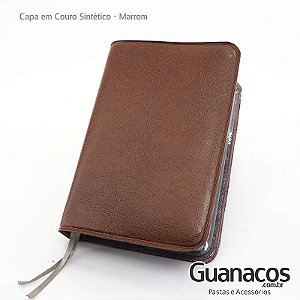 Capa de bíblia em Couro sintético - Marrom